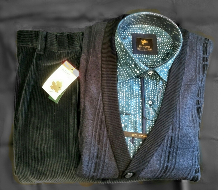 Men's cardigan and sport shirt at Dapper Depot Orillia